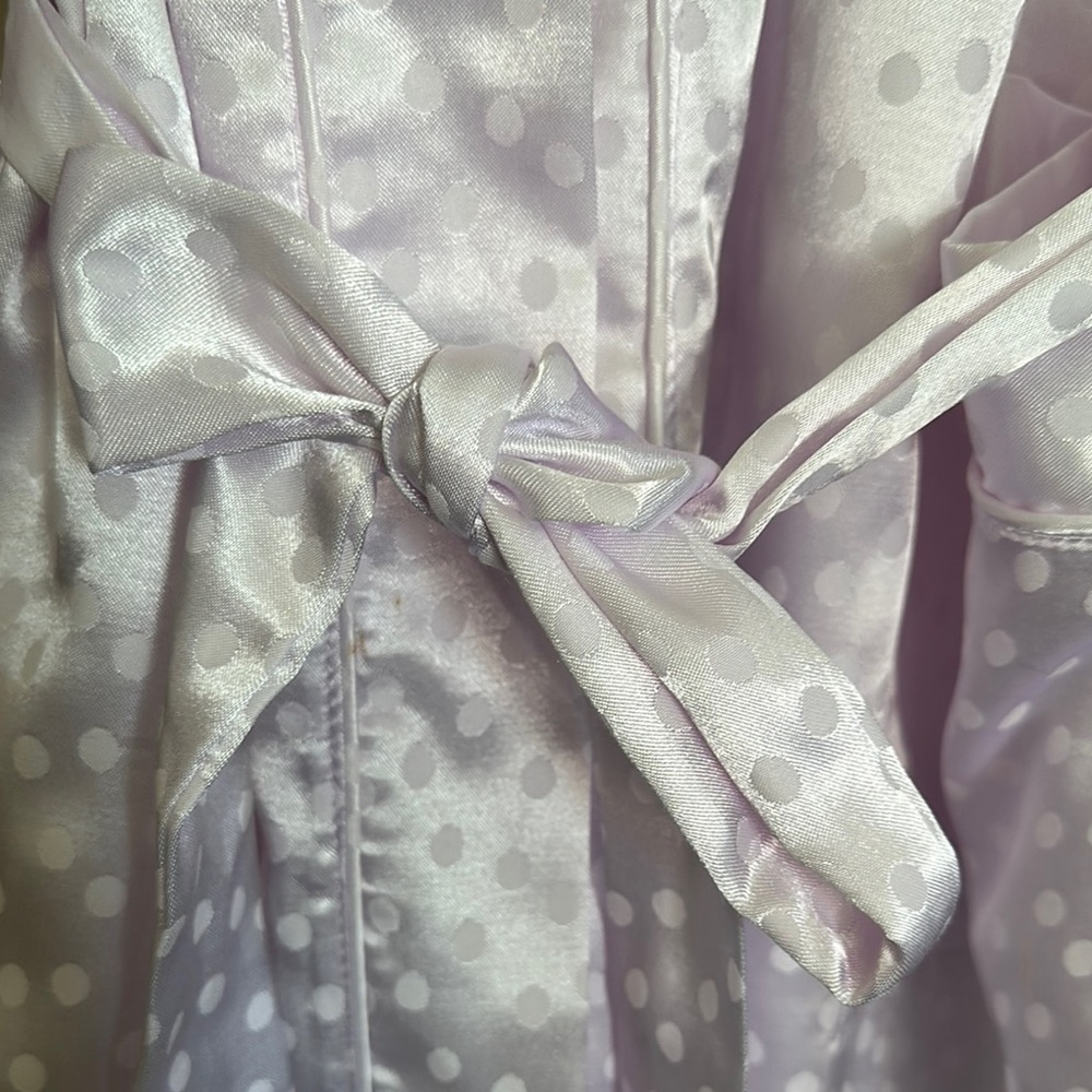 Miss Elaine Purple Wrap-Style Robe with Shawl Collar - Picture 7 of 8